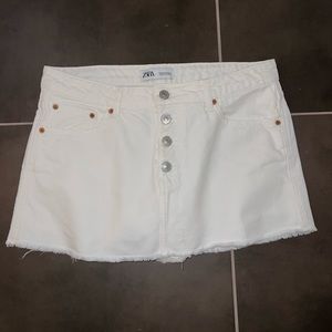 Zara White Denim Skort